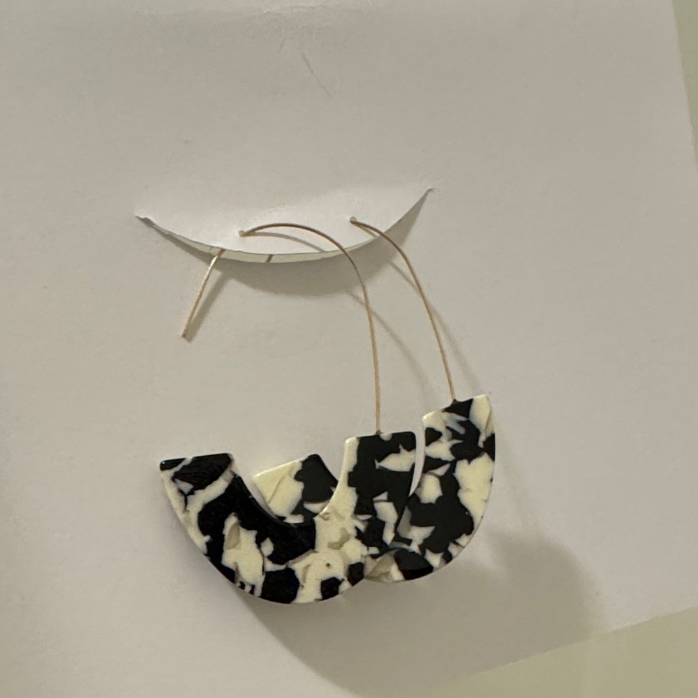 Black and White Geometric Earrings